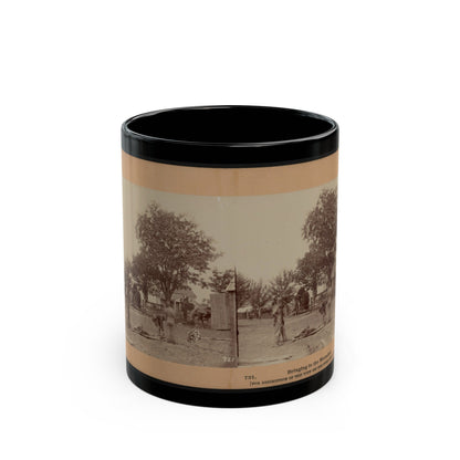 Bringing In The Wounded (U.S. Civil War) Black Coffee Mug-11oz-The Sticker Space