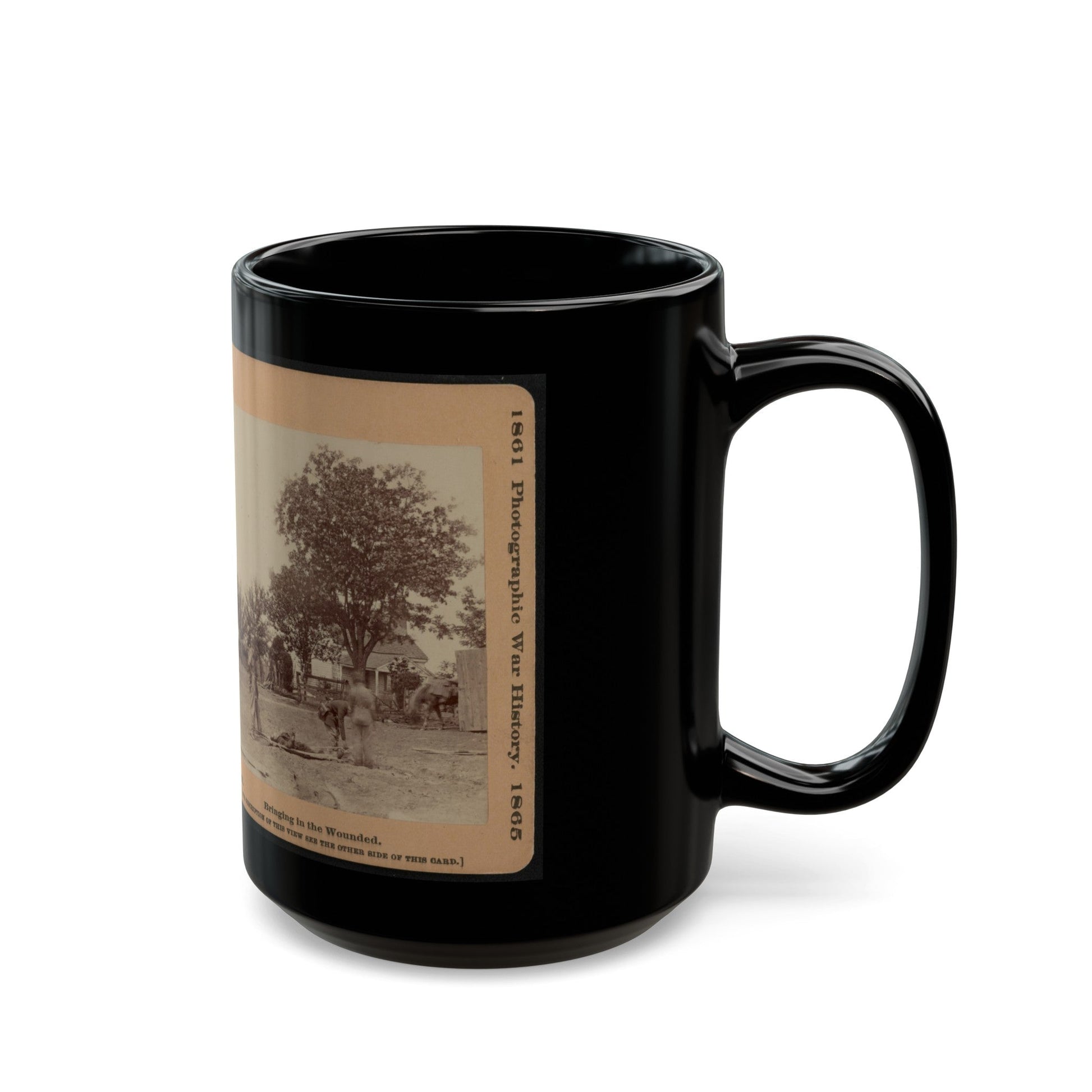 Bringing In The Wounded (U.S. Civil War) Black Coffee Mug-The Sticker Space