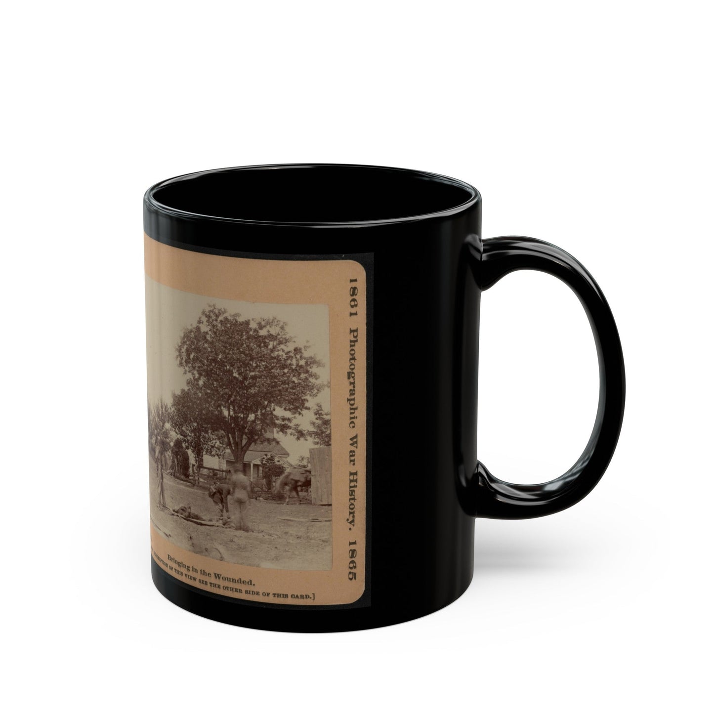 Bringing In The Wounded (U.S. Civil War) Black Coffee Mug-The Sticker Space