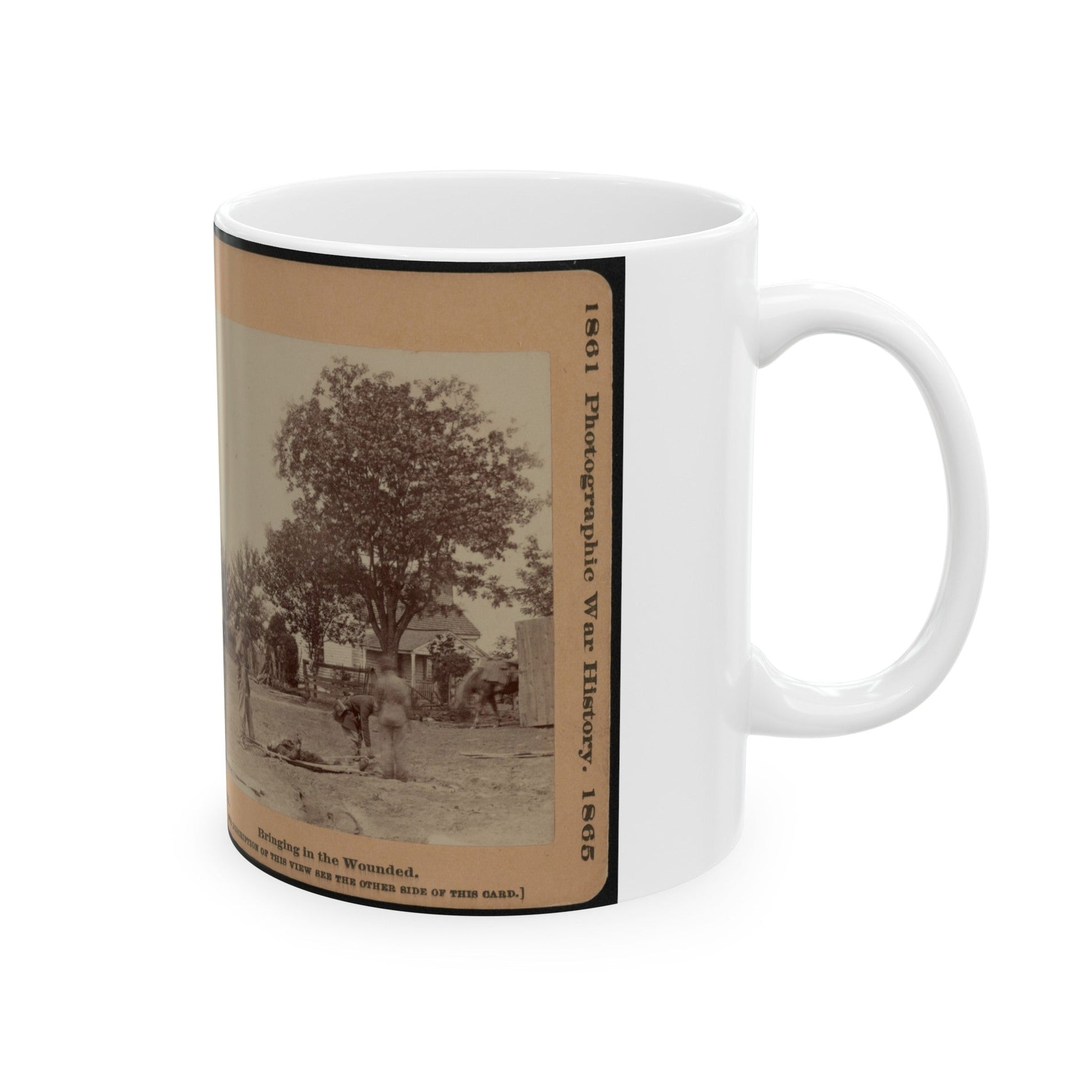 Bringing In The Wounded (U.S. Civil War) White Coffee Mug-The Sticker Space