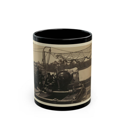 Bringing Parrott Gun Into Position On Board Gun Boat  Mendota,  July 10, 1864 (U.S. Civil War) Black Coffee Mug