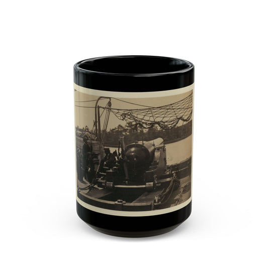 Bringing Parrott Gun Into Position On Board Gun Boat  Mendota,  July 10, 1864 (U.S. Civil War) Black Coffee Mug