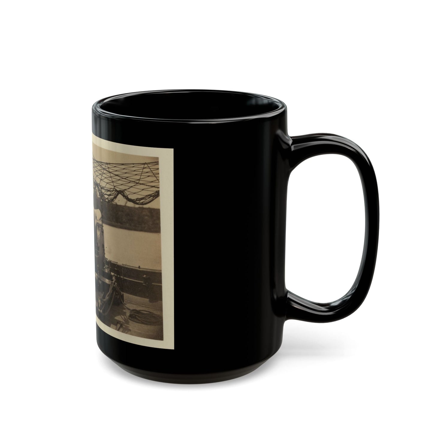 Bringing Parrott Gun Into Position On Board Gun Boat  Mendota,  July 10, 1864 (U.S. Civil War) Black Coffee Mug