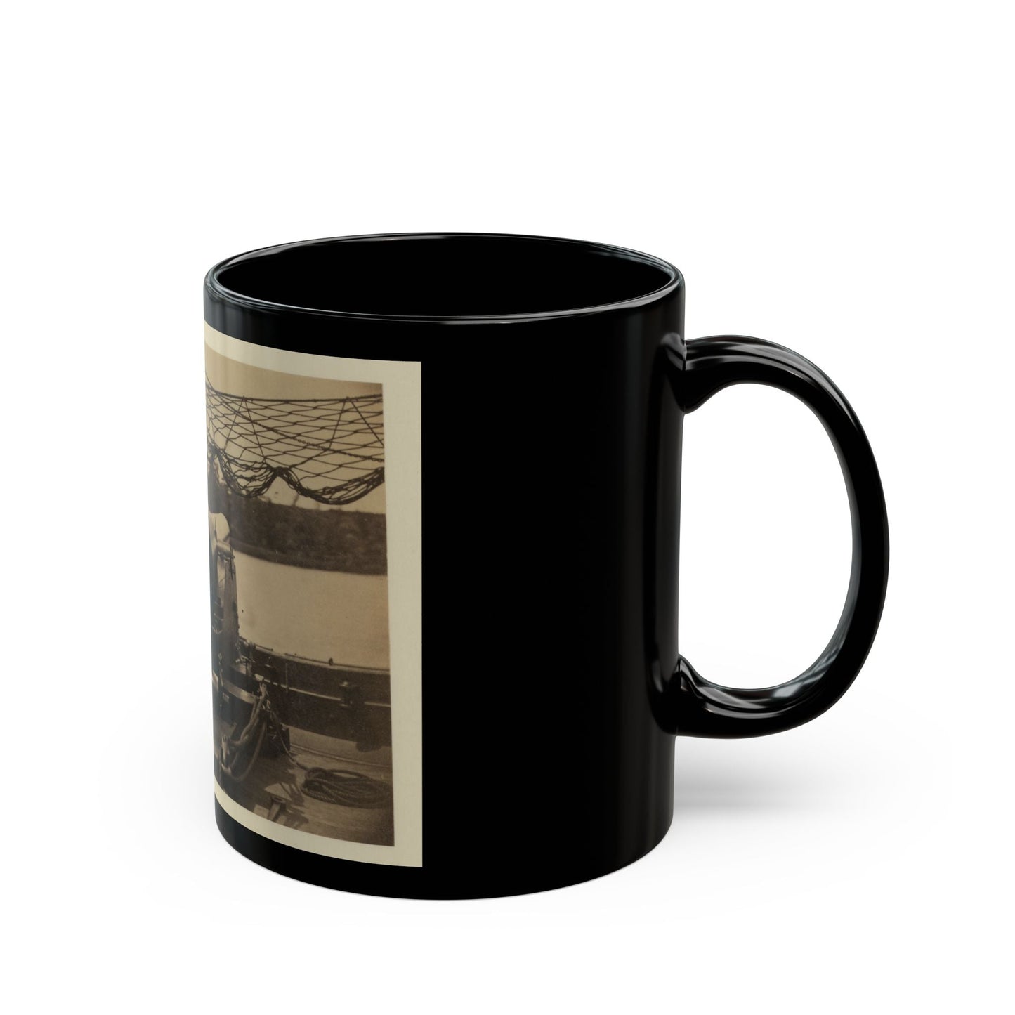 Bringing Parrott Gun Into Position On Board Gun Boat  Mendota,  July 10, 1864 (U.S. Civil War) Black Coffee Mug