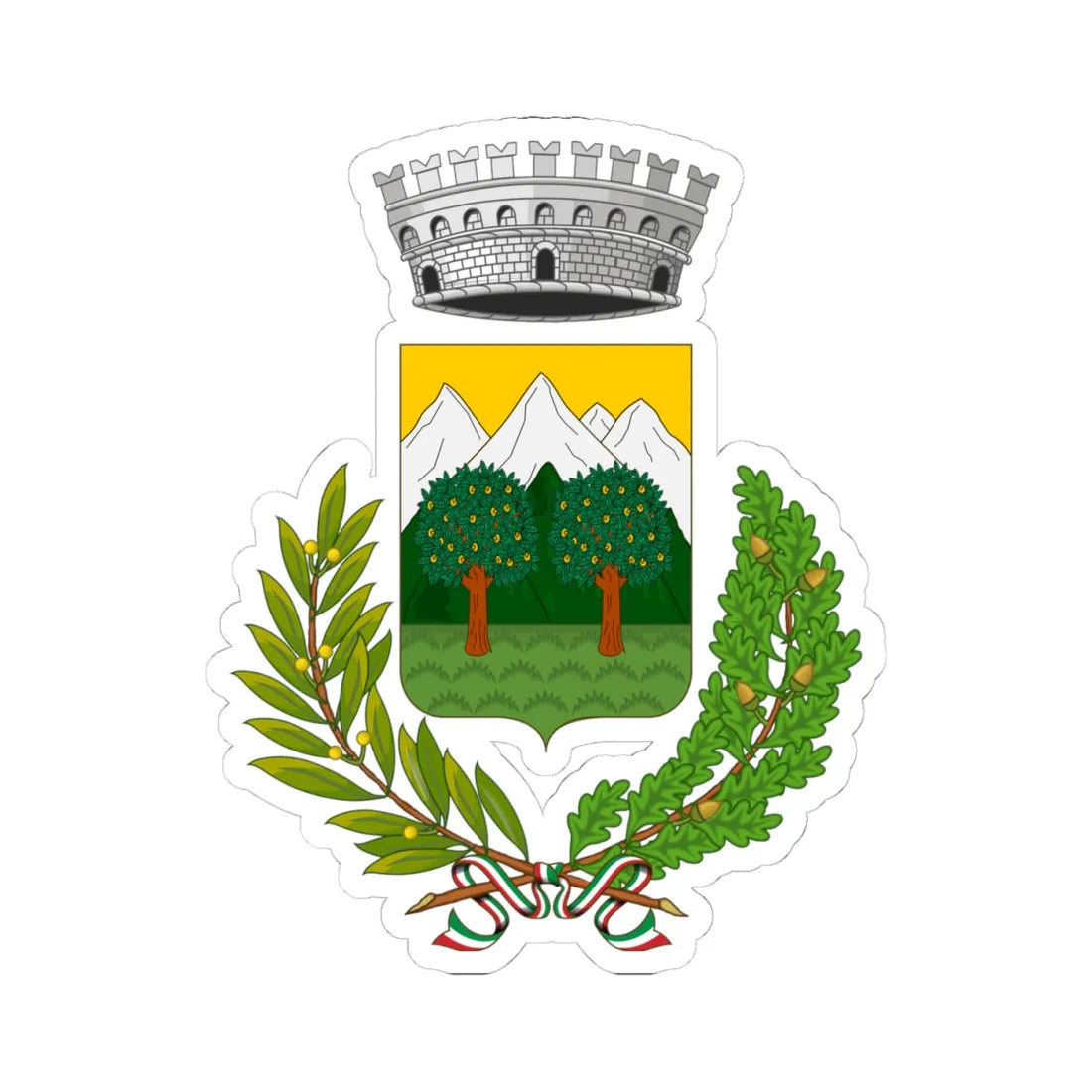 Brinzio-Stemma (Italy) (Coat of Arms) STICKER Vinyl Kiss-Cut Decal 4 Inch White - The Sticker Space