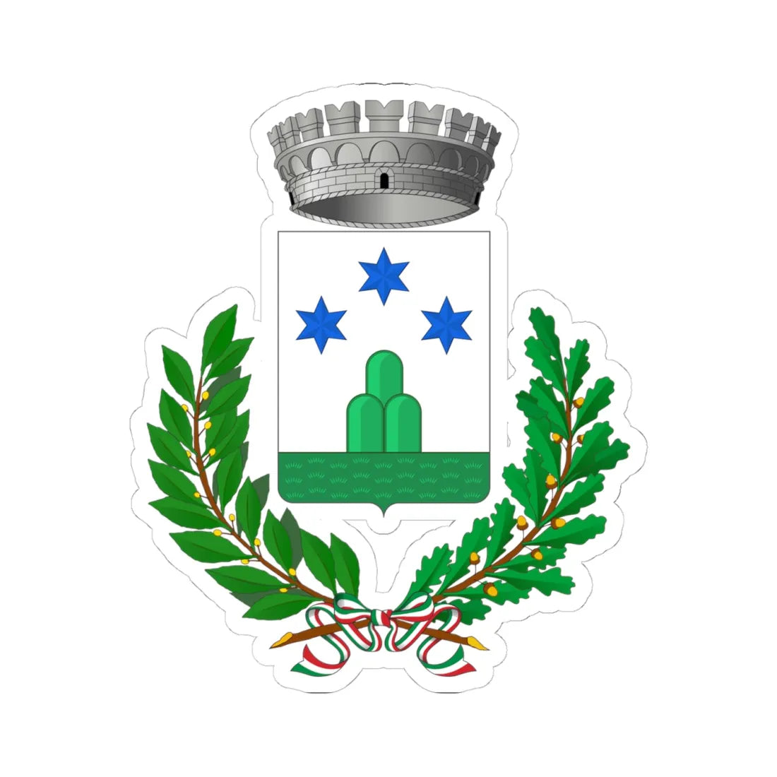 Brione-Stemma (Italy) (Coat of Arms) STICKER Vinyl Kiss-Cut Decal 4 Inch White - The Sticker Space