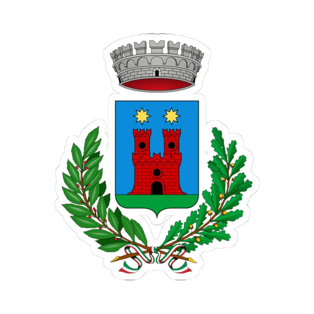 Briosco-Stemma (Italy) (Coat of Arms) STICKER Vinyl Kiss-Cut Decal 3 Inch White - The Sticker Space