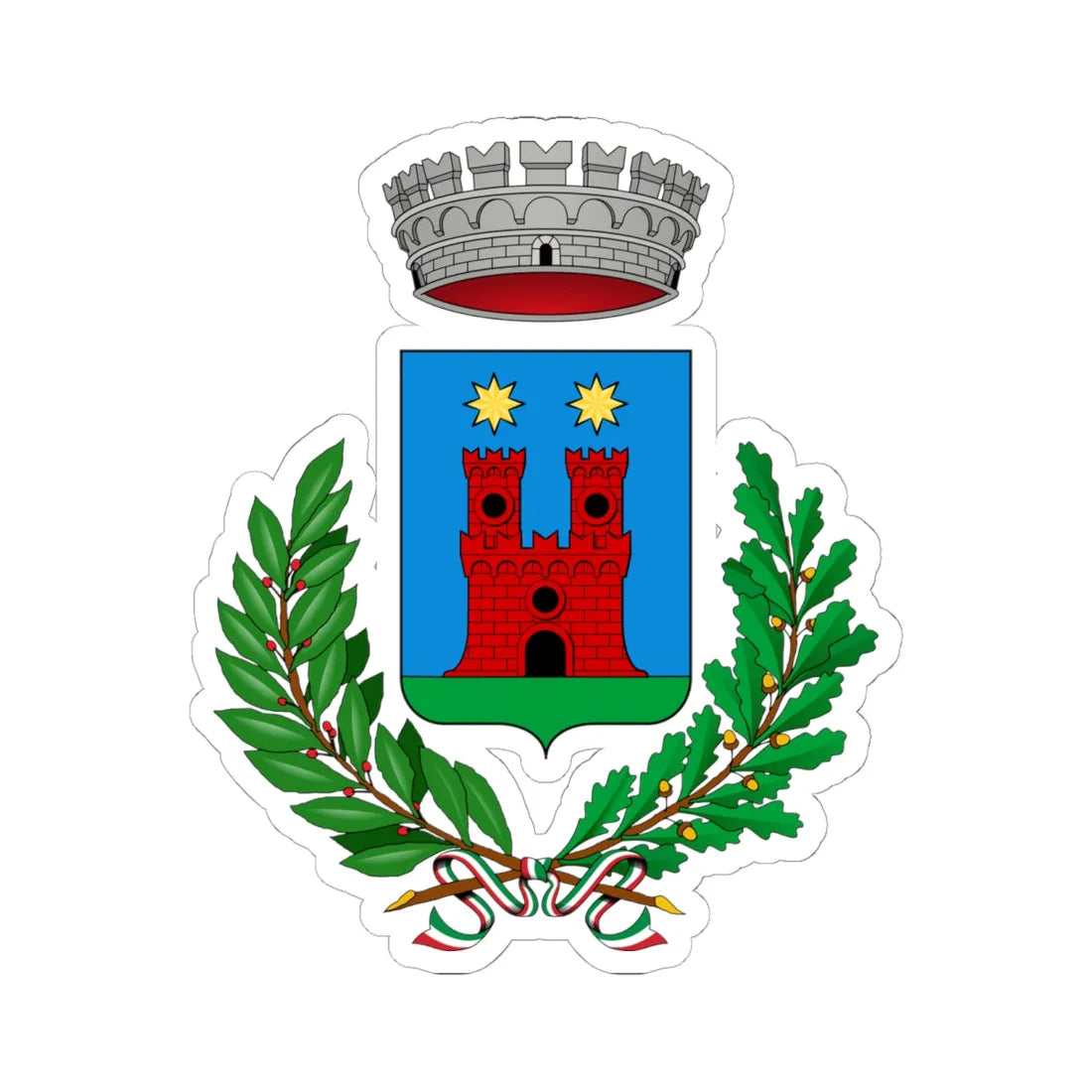 Briosco-Stemma (Italy) (Coat of Arms) STICKER Vinyl Kiss-Cut Decal 6 Inch White - The Sticker Space