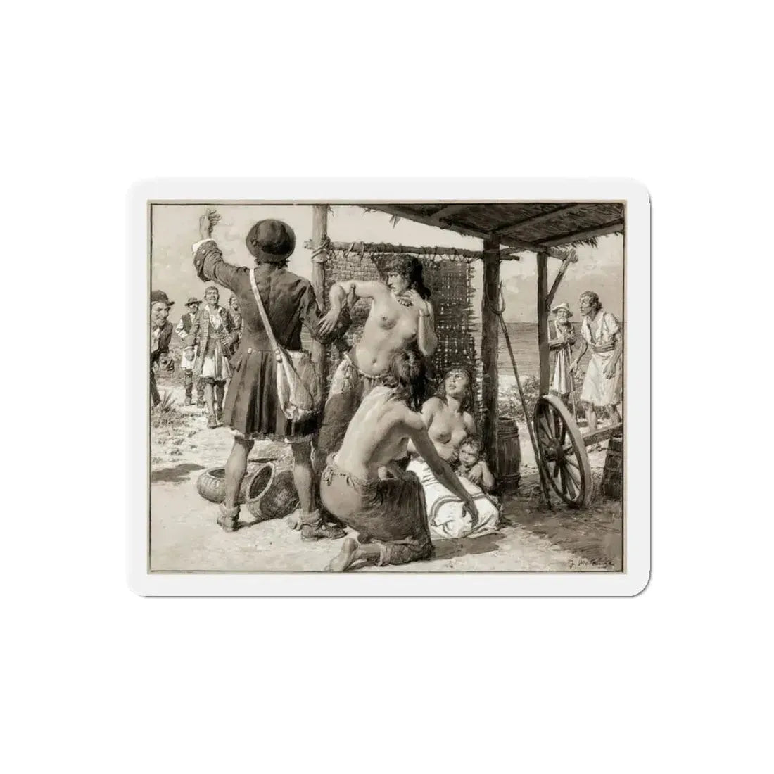 Britannia and Eve, c. 1942 (Magazine Illustration) Refrigerator Magnet 5 Inch Die-Cut - The Sticker Space