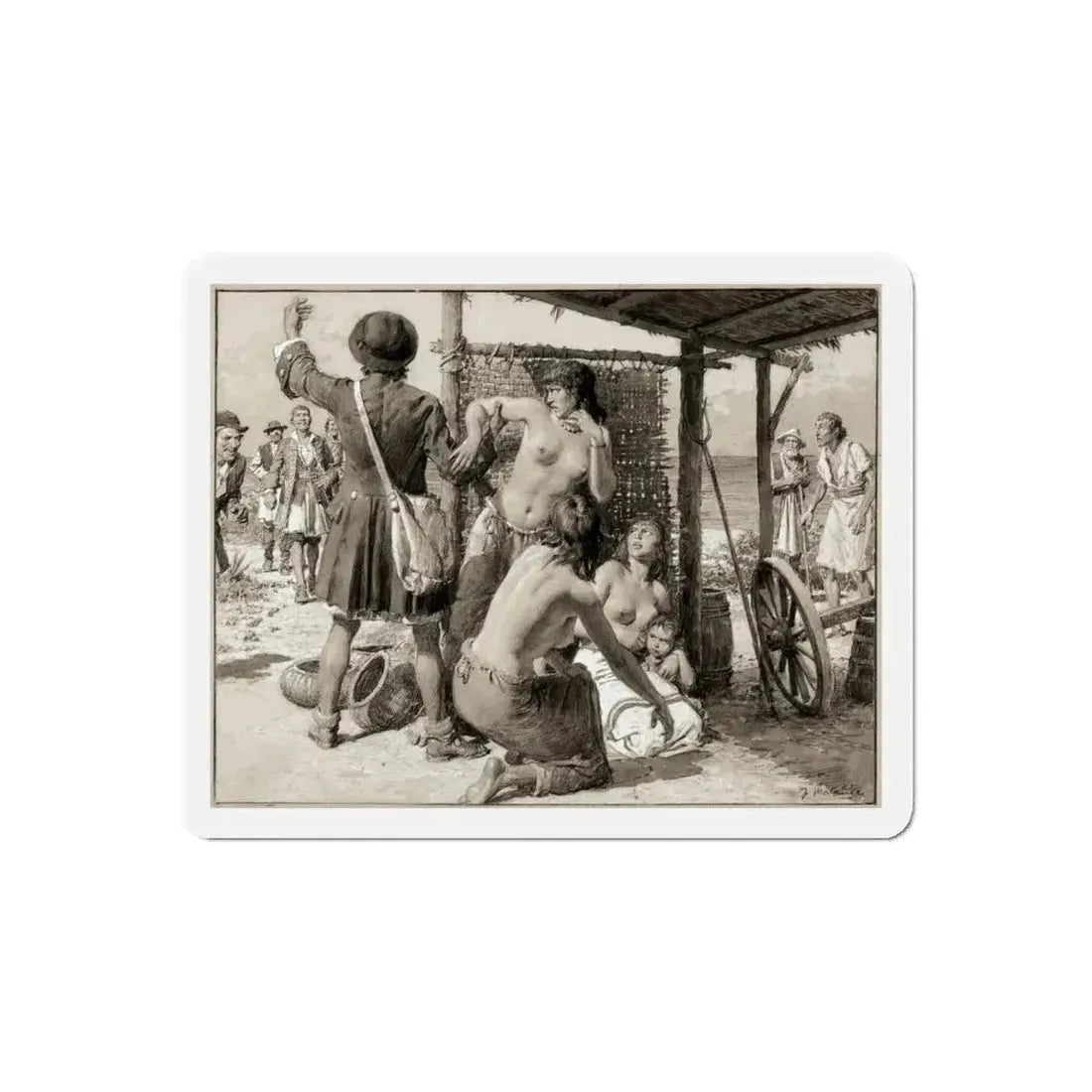 Britannia and Eve, c. 1942 (Magazine Illustration) Refrigerator Magnet 6 Inch Die-Cut - The Sticker Space