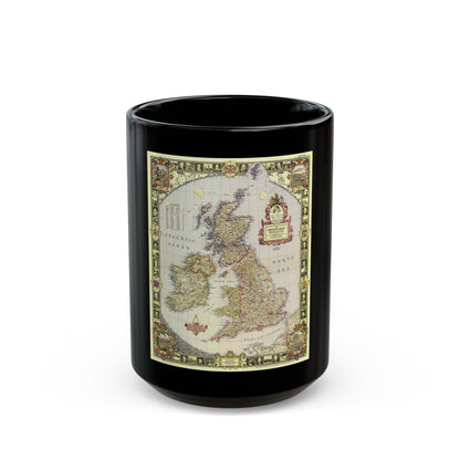 British Isles (1949) (Map) Black Coffee Mug-15oz-The Sticker Space