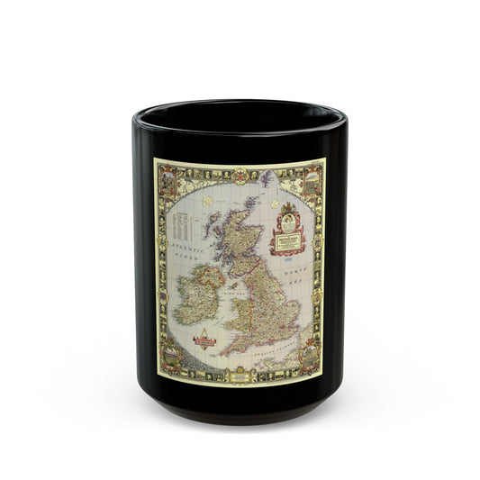 British Isles (1949) (Map) Black Coffee Mug-15oz-The Sticker Space