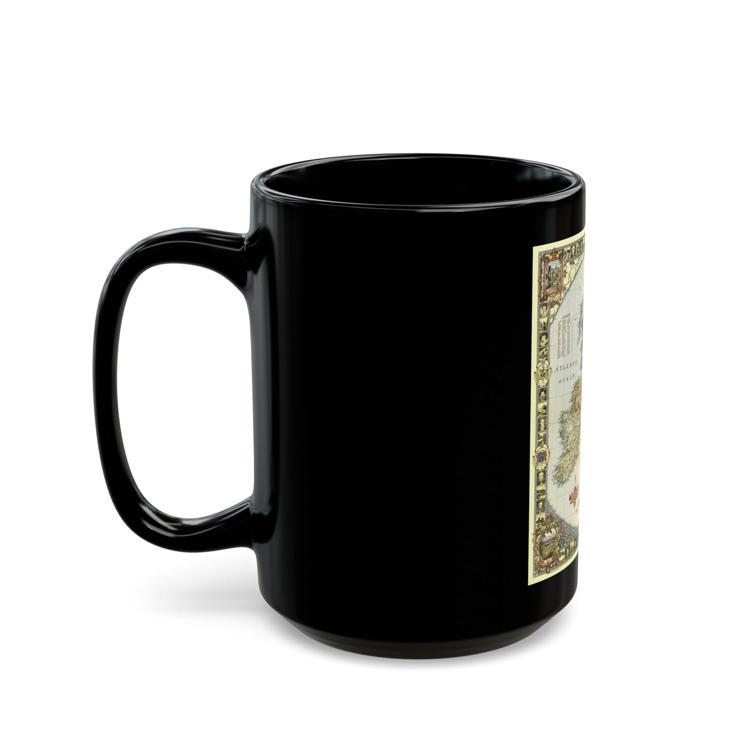 British Isles (1949) (Map) Black Coffee Mug-The Sticker Space