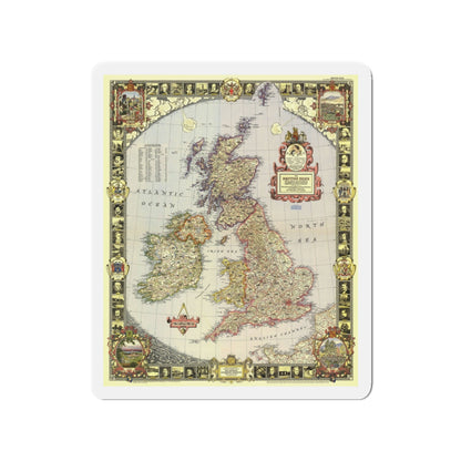 British Isles (1949) (Map) Refrigerator Magnet-3" x 3"-The Sticker Space