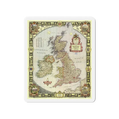 British Isles (1949) (Map) Refrigerator Magnet 4 Inch - The Sticker Space