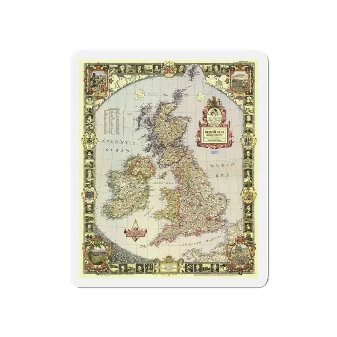British Isles (1949) (Map) Refrigerator Magnet 5 Inch - The Sticker Space