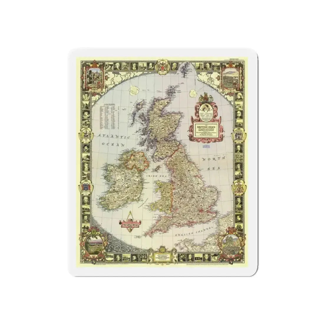 British Isles (1949) (Map) Refrigerator Magnet - The Sticker Space