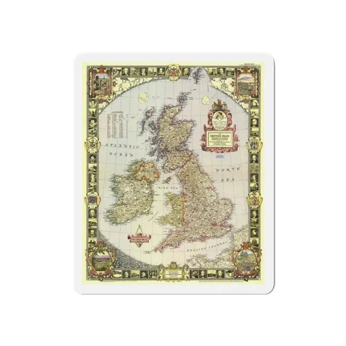 British Isles (1949) (Map) Refrigerator Magnet - The Sticker Space