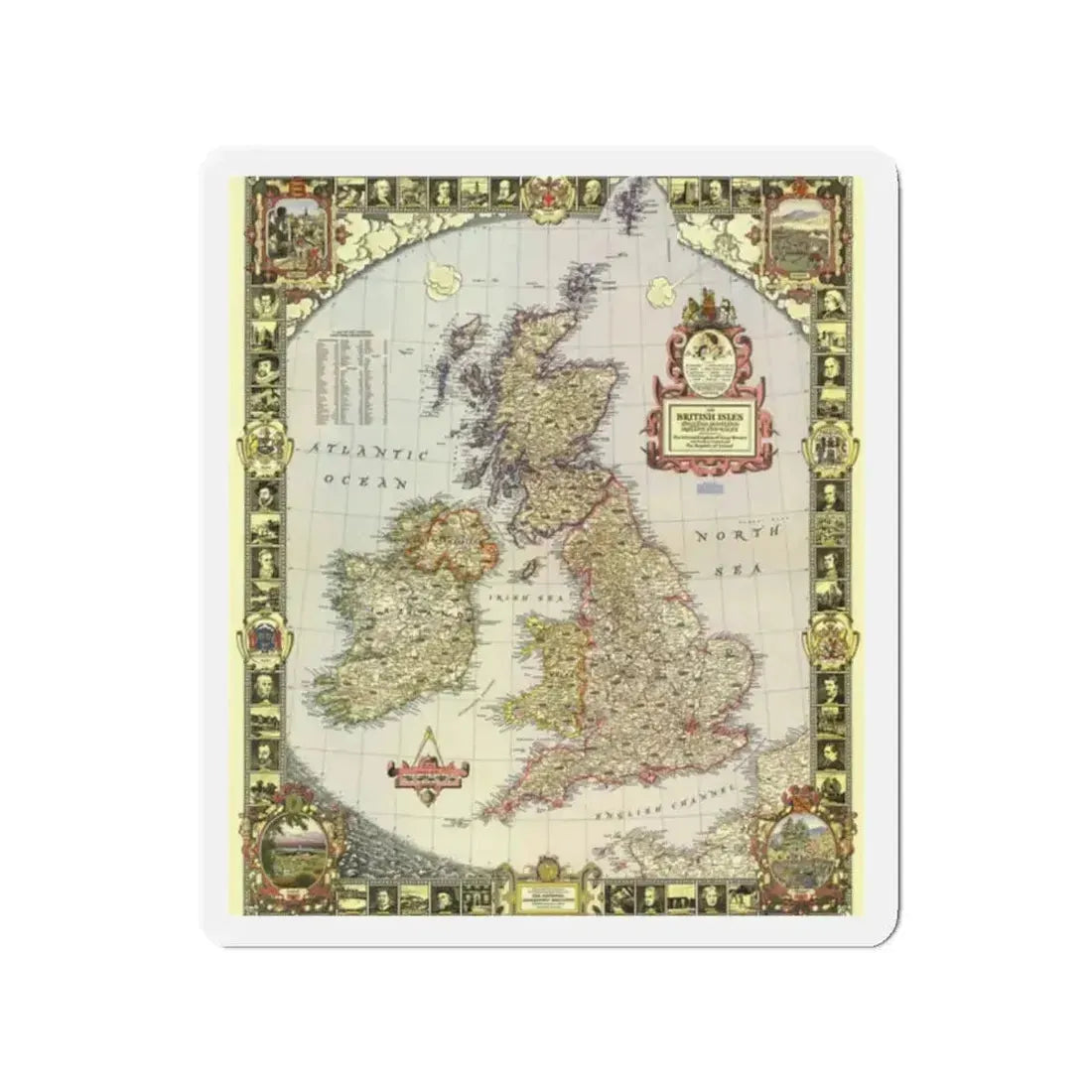 British Isles (1949) (Map) Refrigerator Magnet - The Sticker Space