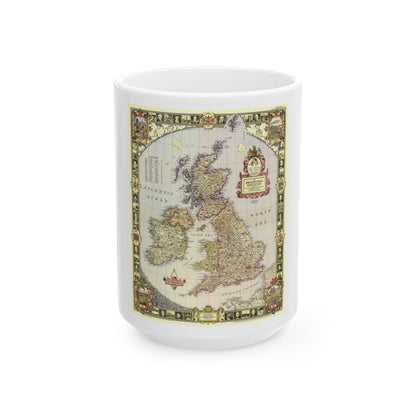 British Isles (1949) (Map) White Coffee Mug-15oz-The Sticker Space