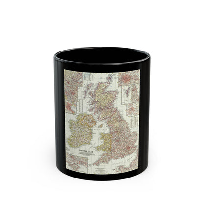 British Isles (1958) (Map) Black Coffee Mug-11oz-The Sticker Space