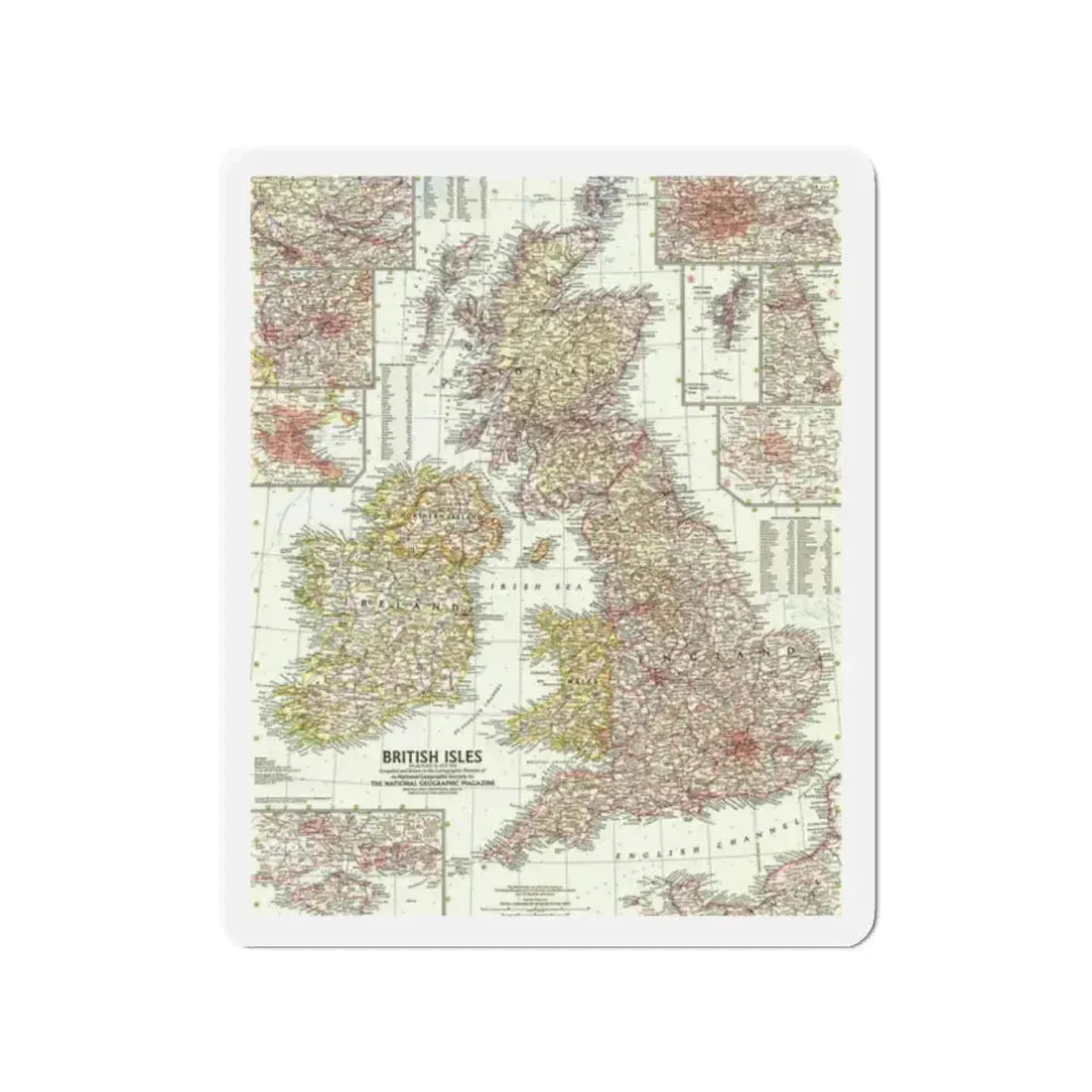 British Isles (1958) (Map) Refrigerator Magnet 2 Inch - The Sticker Space