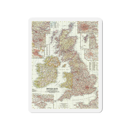 British Isles (1958) (Map) Refrigerator Magnet-3" x 3"-The Sticker Space