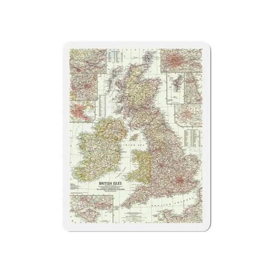 British Isles (1958) (Map) Refrigerator Magnet 6 Inch - The Sticker Space