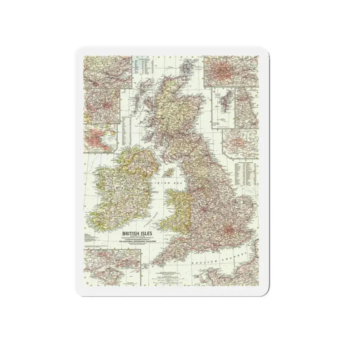 British Isles (1958) (Map) Refrigerator Magnet - The Sticker Space