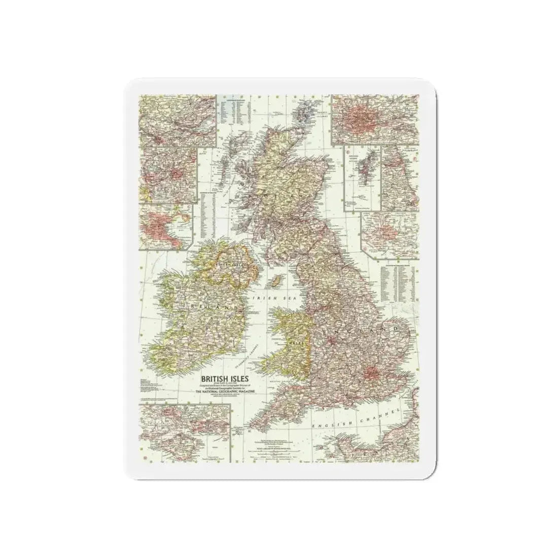 British Isles (1958) (Map) Refrigerator Magnet - The Sticker Space