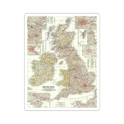 British Isles (1958) (Map) STICKER Vinyl Kiss-Cut Decal 6 Inch White - The Sticker Space