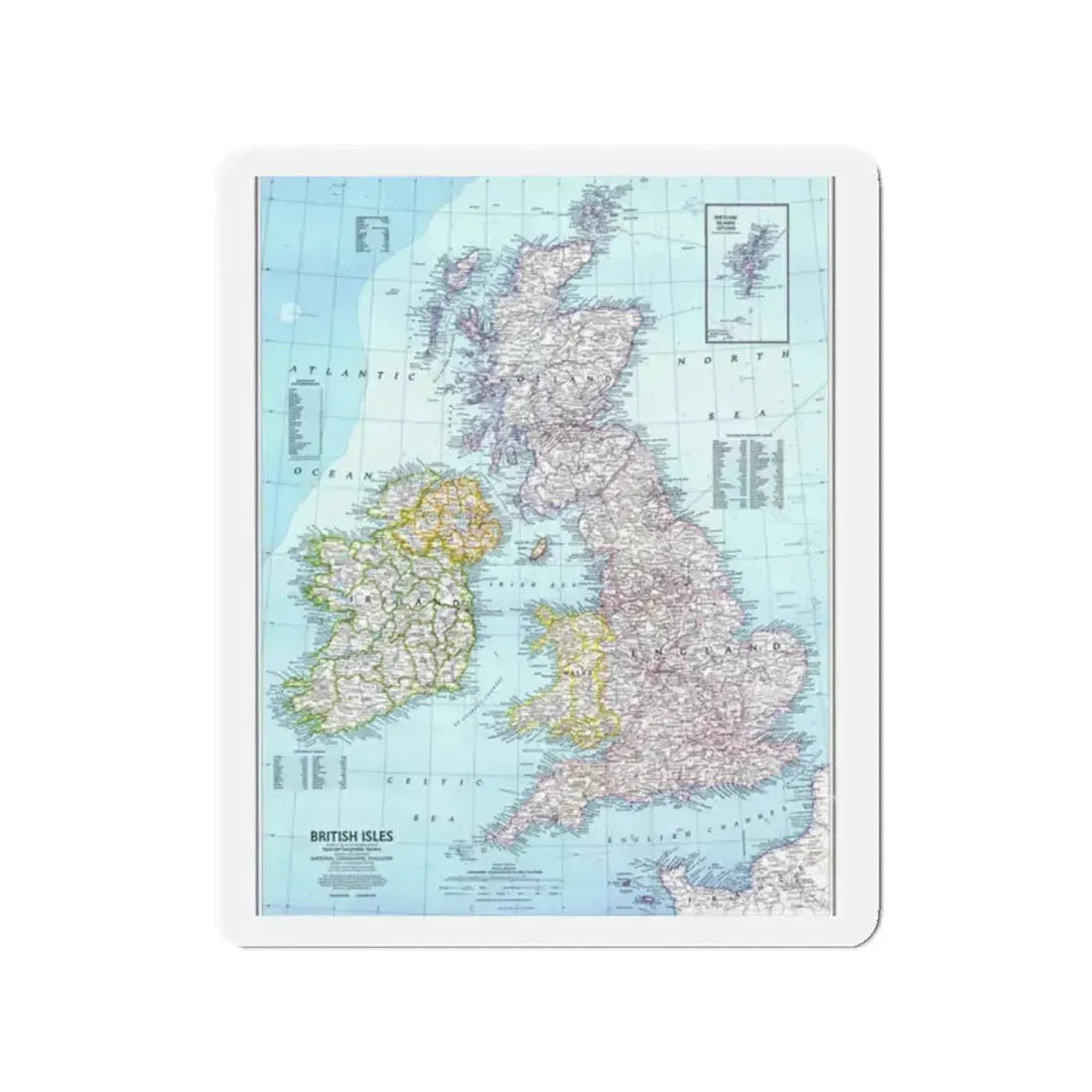 British Isles (1979) (Map) Refrigerator Magnet 2 Inch - The Sticker Space