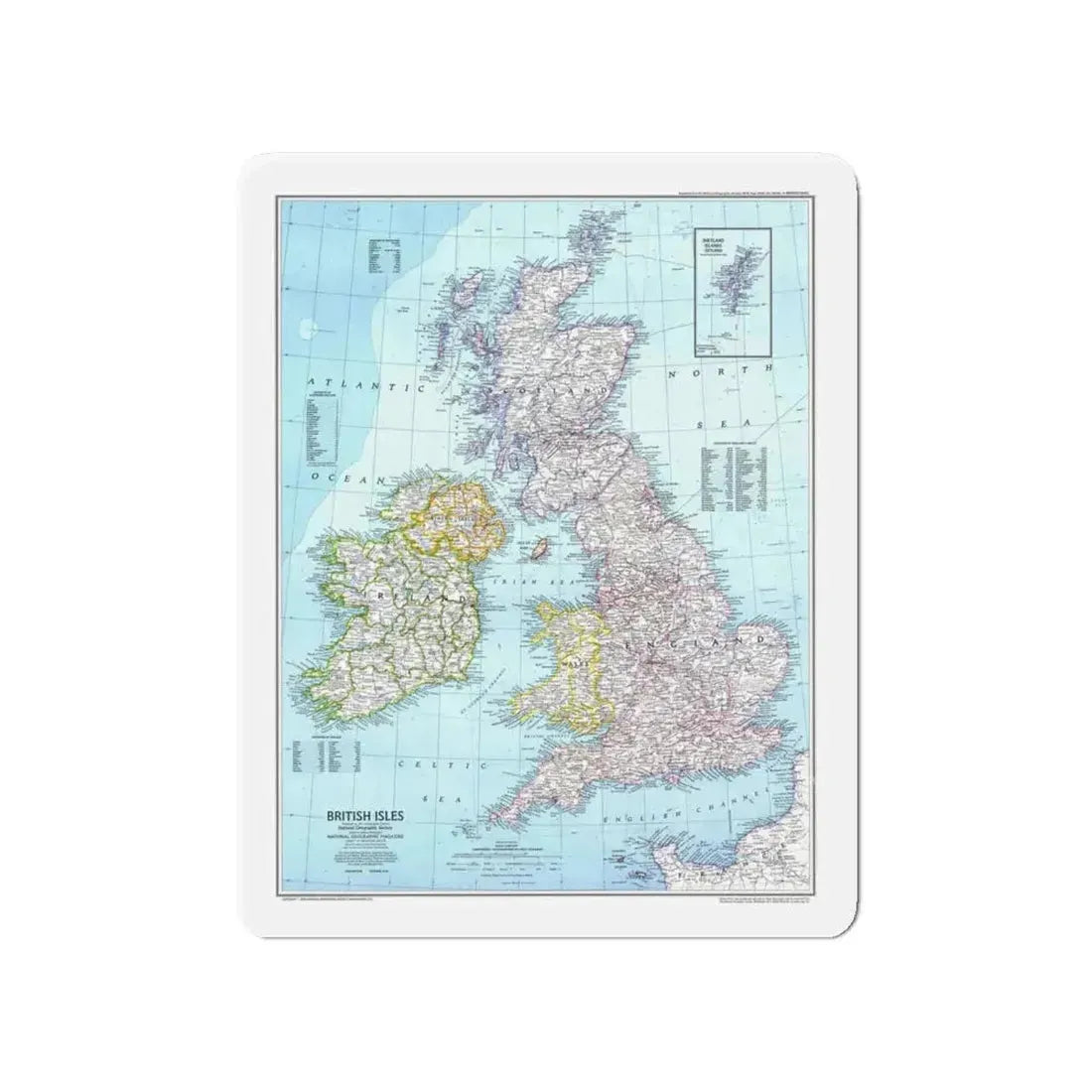 British Isles (1979) (Map) Refrigerator Magnet 4 Inch - The Sticker Space