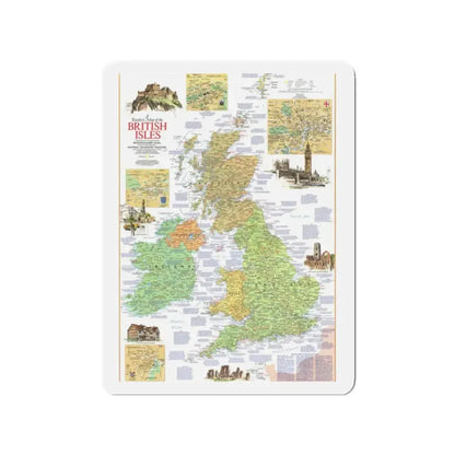 British Isles - A Traveller's Map 1 (1974) (Map) Refrigerator Magnet 2 Inch - The Sticker Space