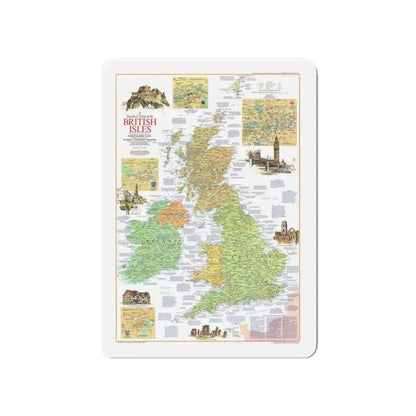 British Isles - A Traveller's Map 1 (1974) (Map) Refrigerator Magnet 4 Inch - The Sticker Space