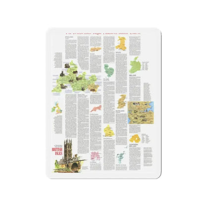 British Isles - A Traveller's Map 2 (1974) (Map) Refrigerator Magnet 2 Inch - The Sticker Space