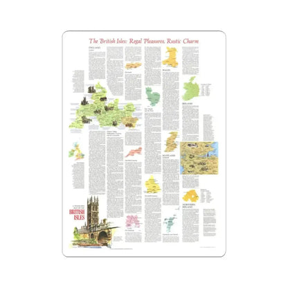 British Isles - A Traveller's Map 2 (1974) (Map) STICKER Vinyl Kiss-Cut Decal 2 Inch White - The Sticker Space