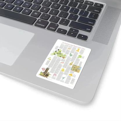 British Isles - A Traveller's Map 2 (1974) (Map) STICKER Vinyl Kiss-Cut Decal - The Sticker Space