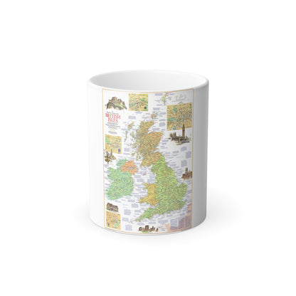 British Isles - A Traveller's Map 1 (1974) (Map) Color Changing Mug 11oz-11oz-The Sticker Space