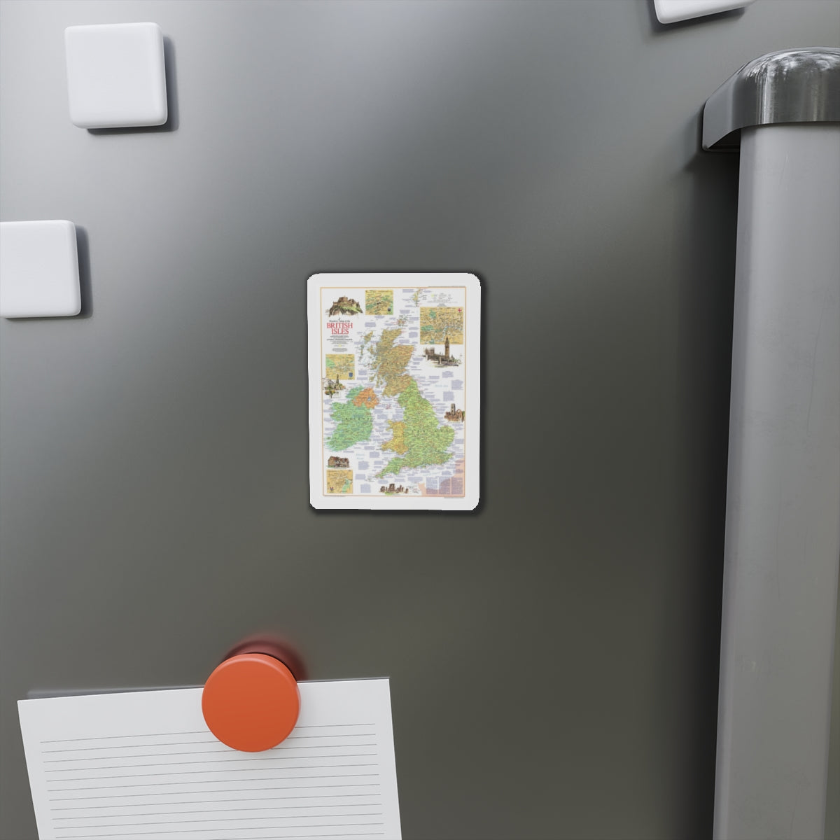 British Isles - A Traveller's Map 1 (1974) (Map) Refrigerator Magnet-The Sticker Space