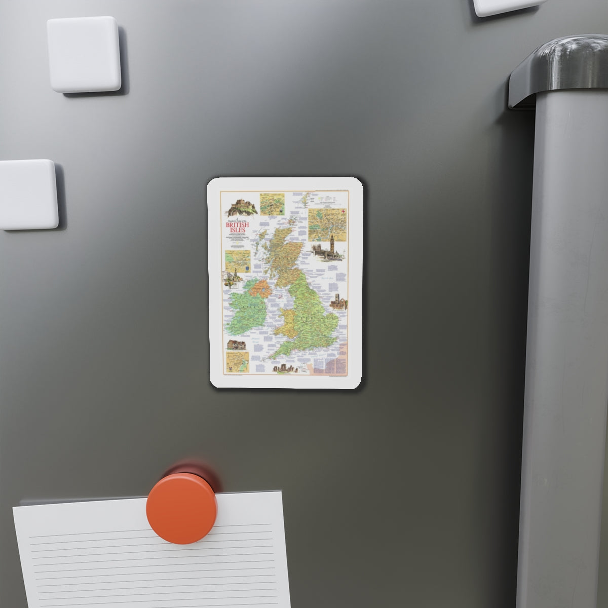 British Isles - A Traveller's Map 1 (1974) (Map) Refrigerator Magnet-The Sticker Space