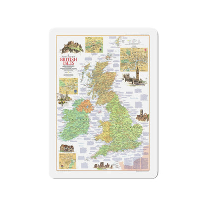 British Isles - A Traveller's Map 1 (1974) (Map) Refrigerator Magnet-3" x 3"-The Sticker Space