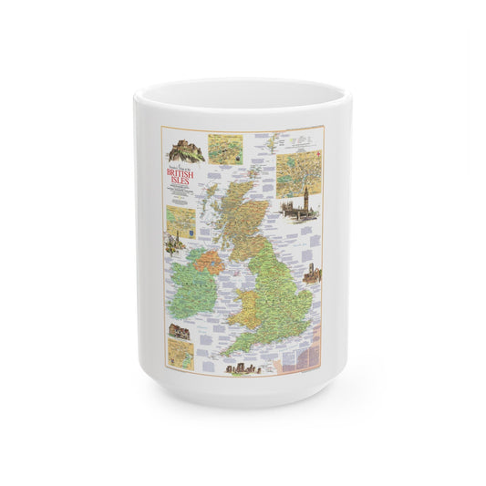 British Isles - A Traveller's Map 1 (1974) (Map) White Coffee Mug-15oz-The Sticker Space