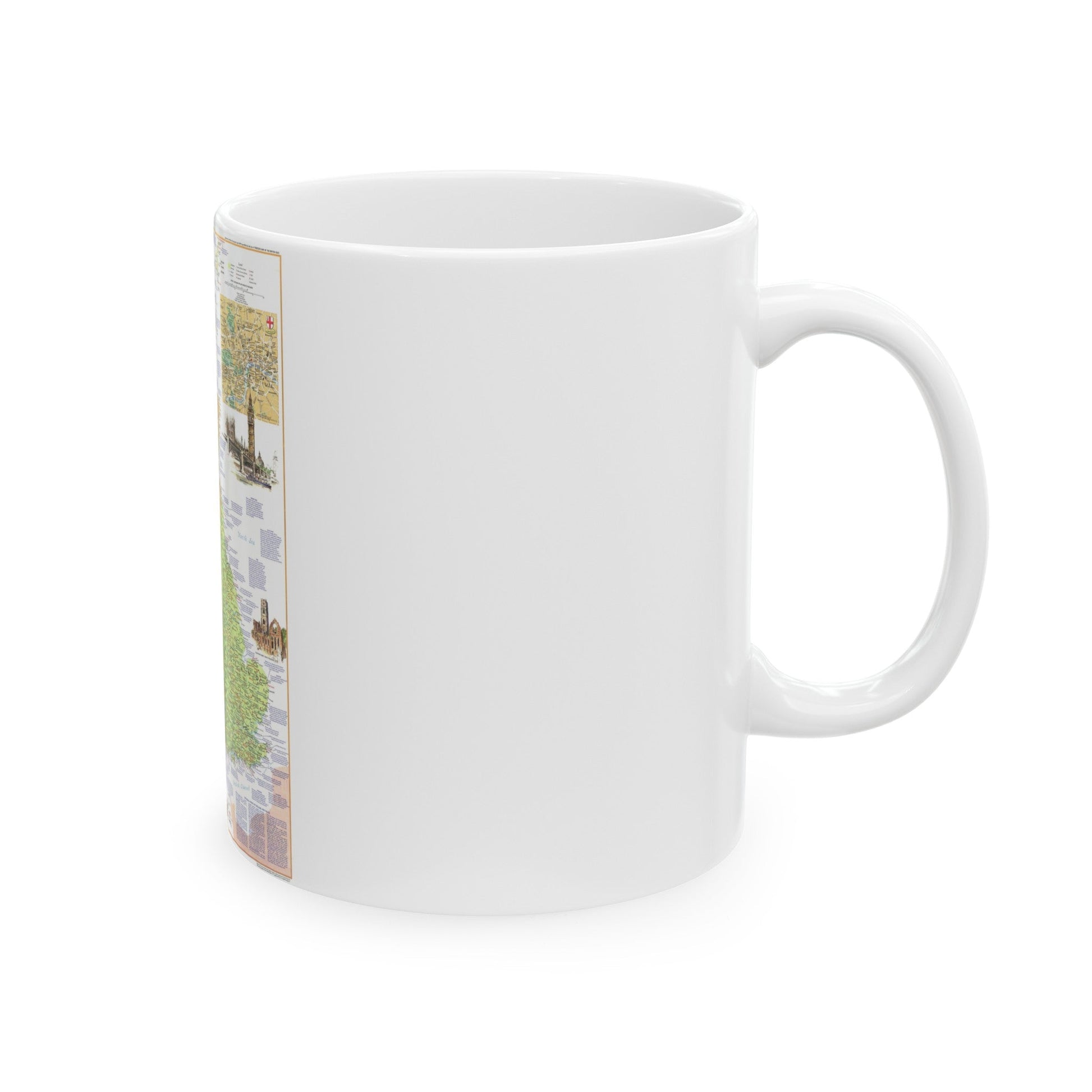 British Isles - A Traveller's Map 1 (1974) (Map) White Coffee Mug-The Sticker Space