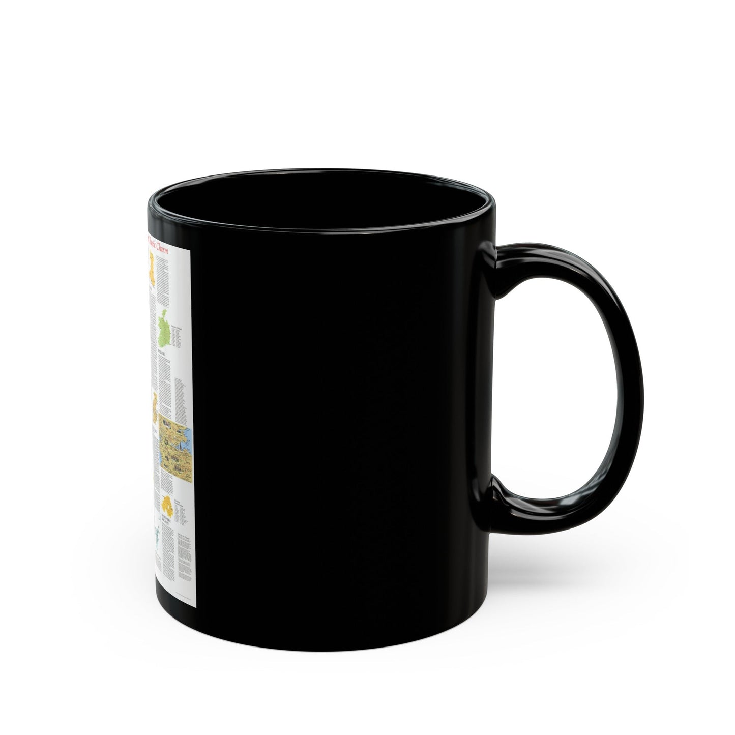 British Isles - A Traveller's Map 2 (1974) (Map) Black Coffee Mug-The Sticker Space