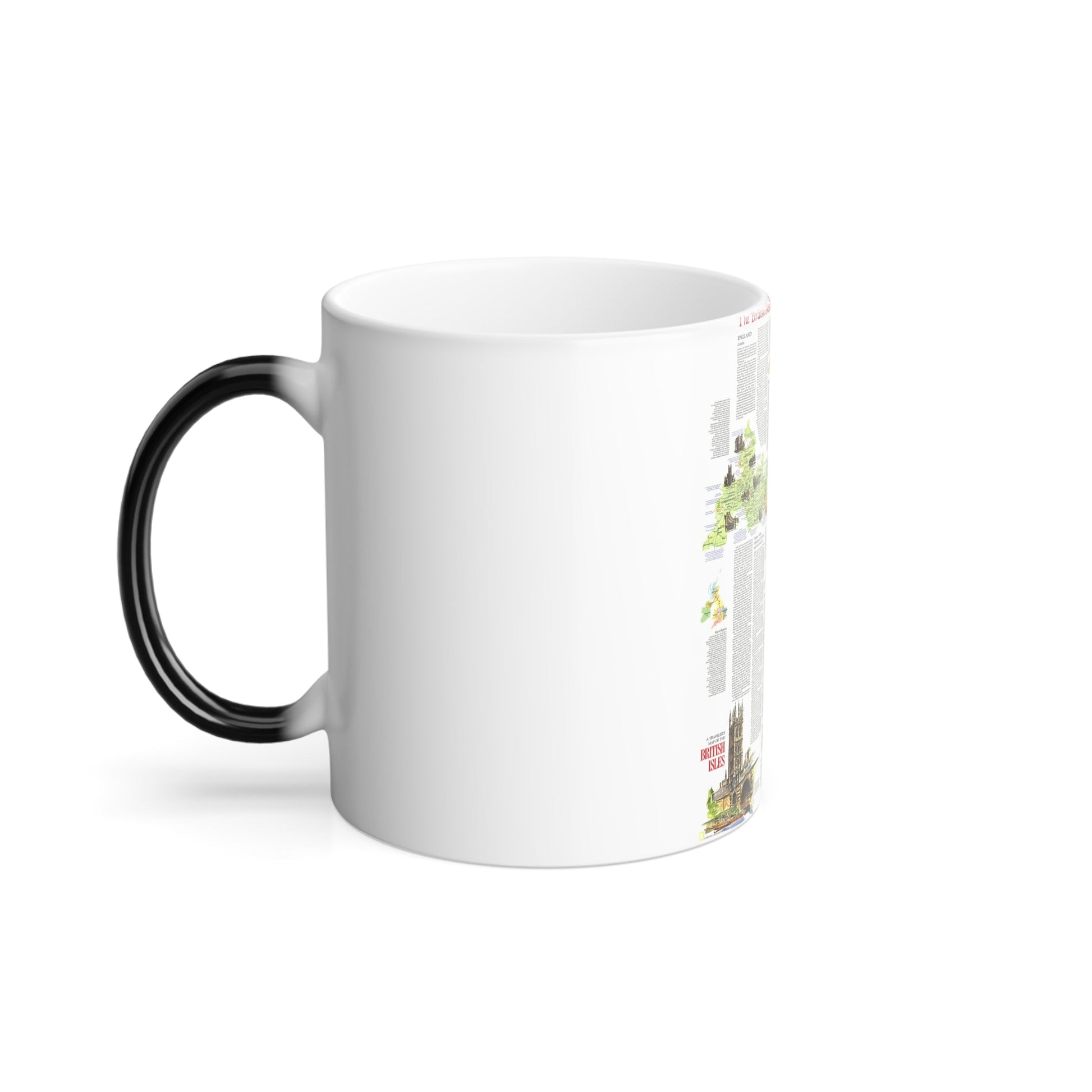 British Isles - A Traveller's Map 2 (1974) (Map) Color Changing Mug 11oz-11oz-The Sticker Space