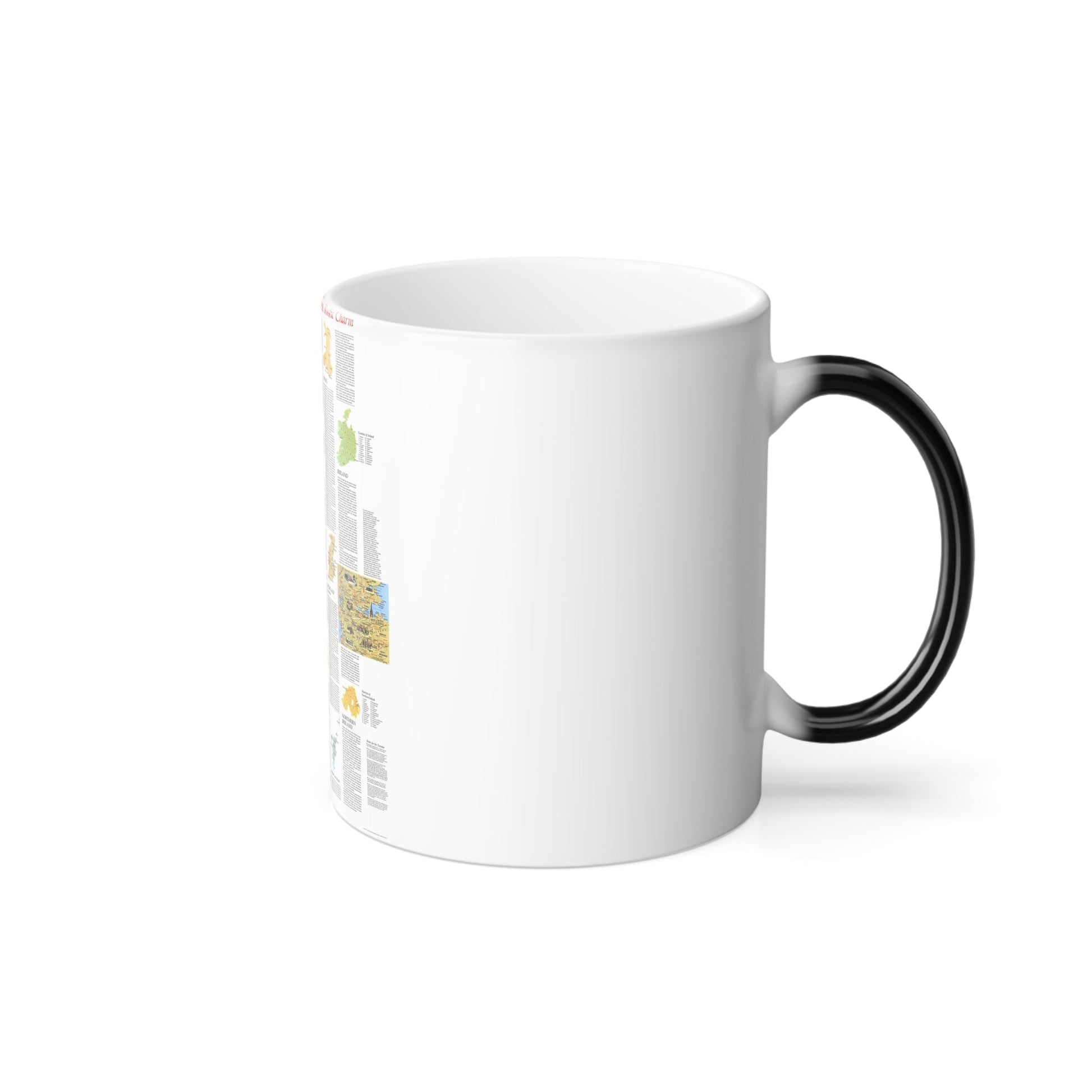 British Isles - A Traveller's Map 2 (1974) (Map) Color Changing Mug 11oz-11oz-The Sticker Space