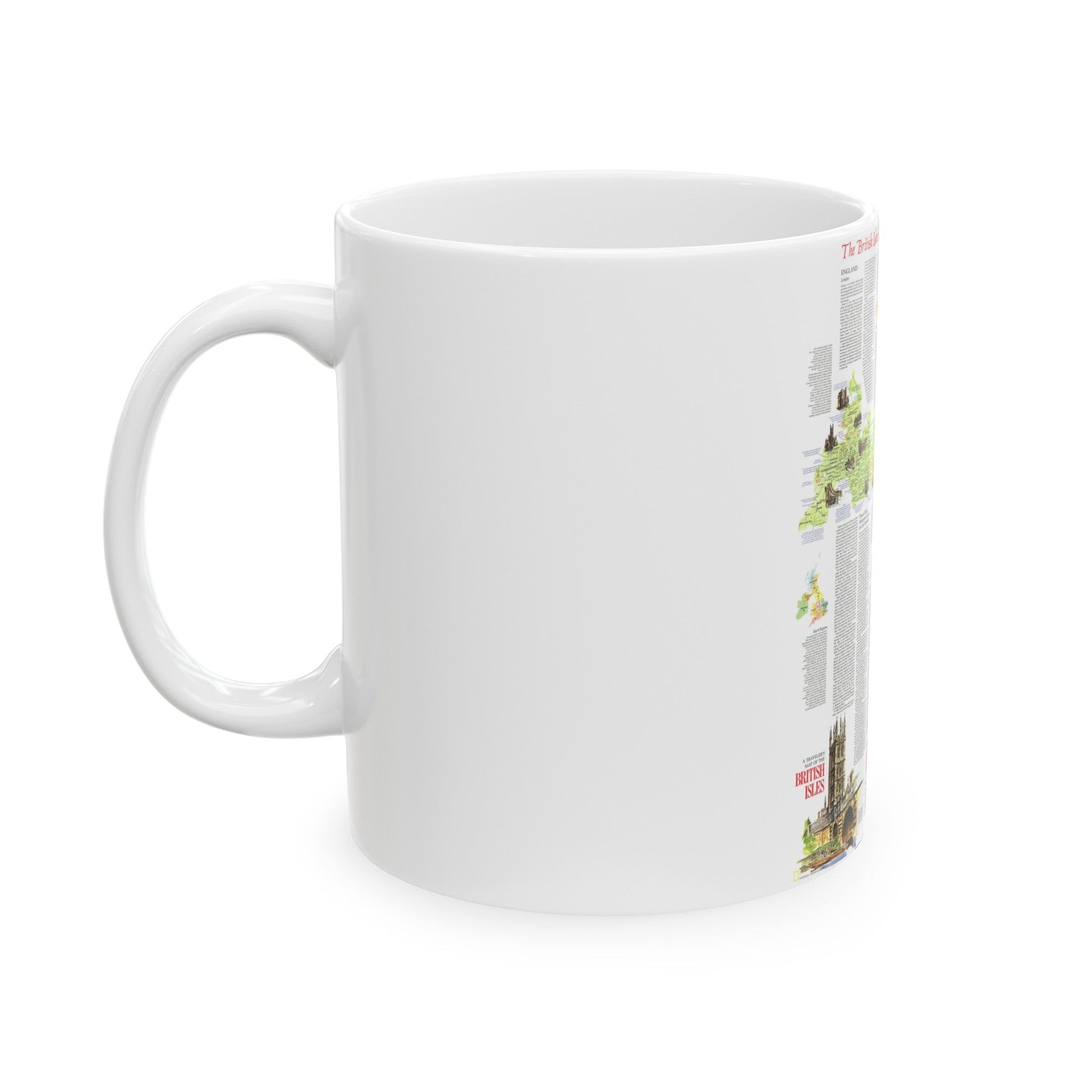 British Isles - A Traveller's Map 2 (1974) (Map) White Coffee Mug-The Sticker Space