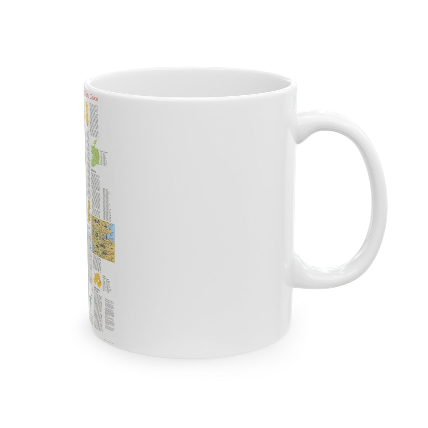 British Isles - A Traveller's Map 2 (1974) (Map) White Coffee Mug-The Sticker Space