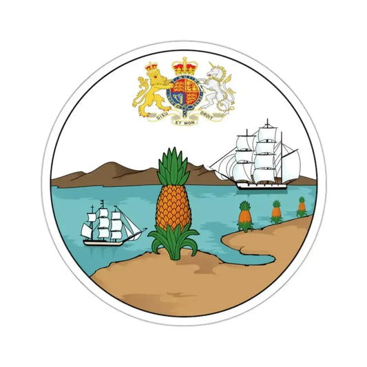 British Leeward Islands Coat 1871-1956 STICKER Vinyl Die-Cut Decal 2 Inch - The Sticker Space
